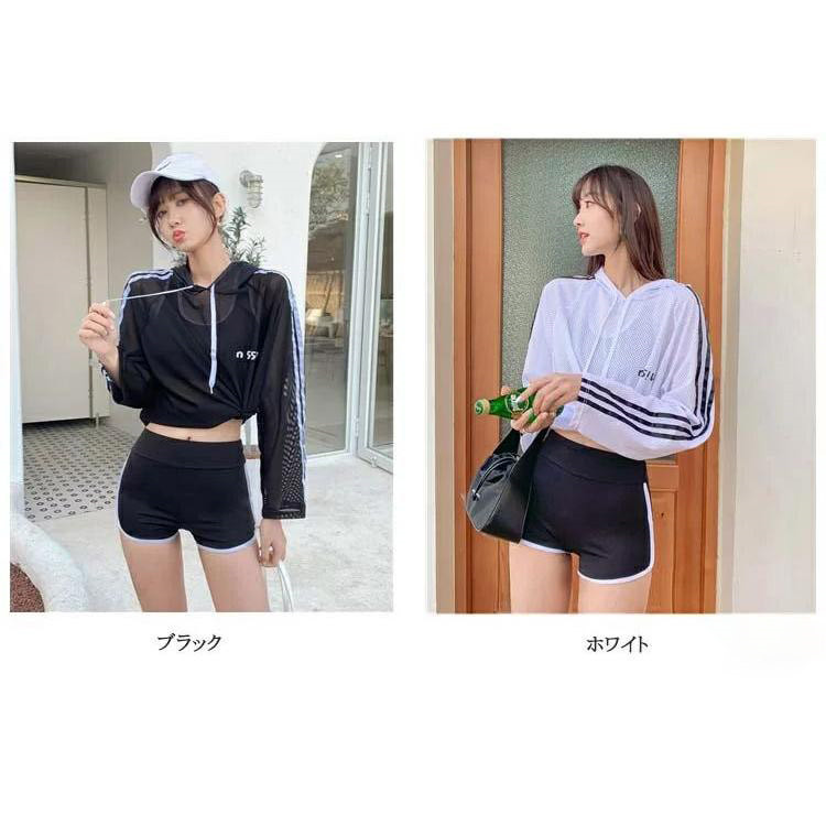 水着 レディース 体型カバー タンキニ 3点セット ラッシュガード レディース水着 セパレート 中学生 高校生 可愛い 韓国 スクール水着 ショートパンツ 海 プール |  | 02