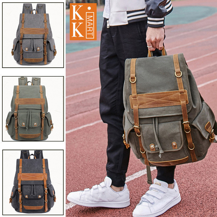 キャンバス リュックサック メンズ 帆布バッグ バックパック トレンド 大容量 通学 通勤 旅行 おしゃれ メンズバック アウトドア 鞄 デイパック Zkruck043 Kk Mart 通販 Yahoo ショッピング