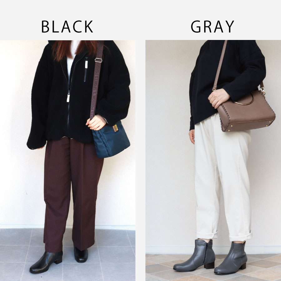 日本製】 HS レザー プレーン ショートブーツ レディース 本革