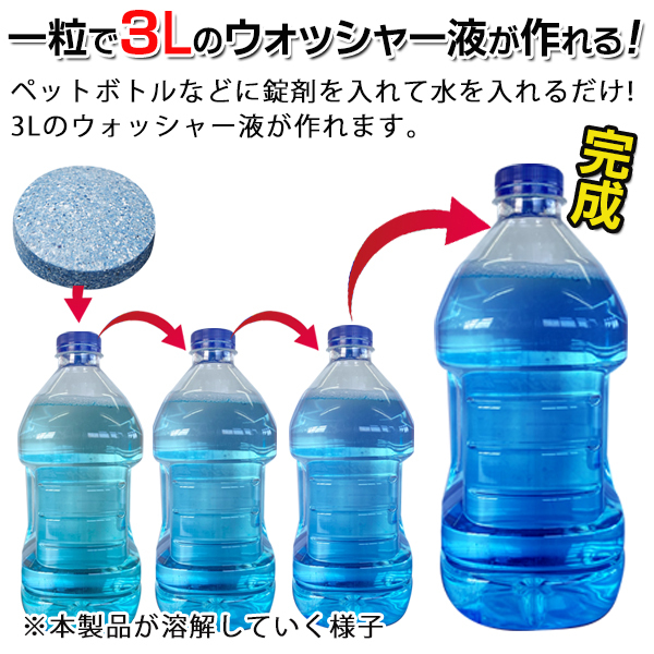 3袋セット ウィンドウォッシャー 一粒で3L 錠剤型 窓ガラス