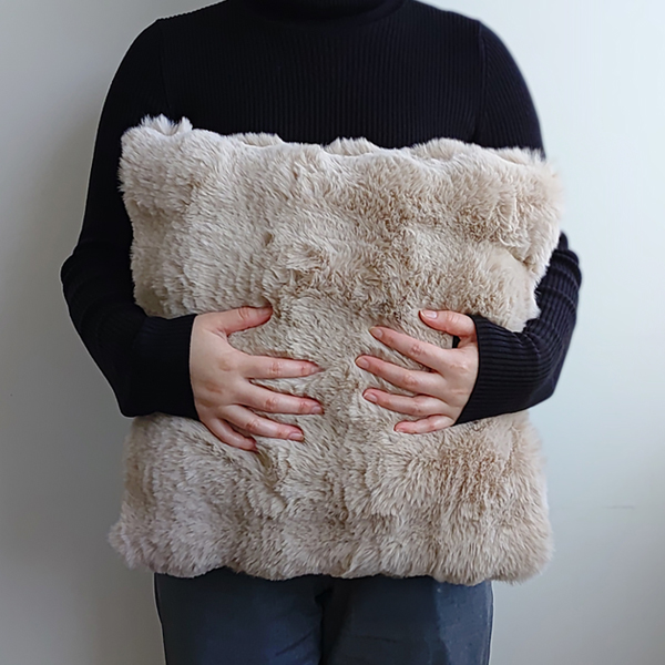 ラビットファー クッション もこもこ 40cm×40cm 触り心地 抜群 極厚