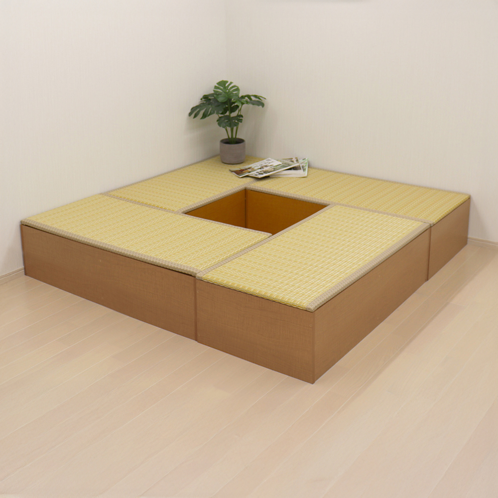 畳ユニット 小上がり ユニット畳 高床式 収納できる 畳 セット 全体サイズ180×180cm 高さ31.5cm ロータイプ 日本製 ベンチ 送料無料 ◇ 直送■PP畳MセットLO_1