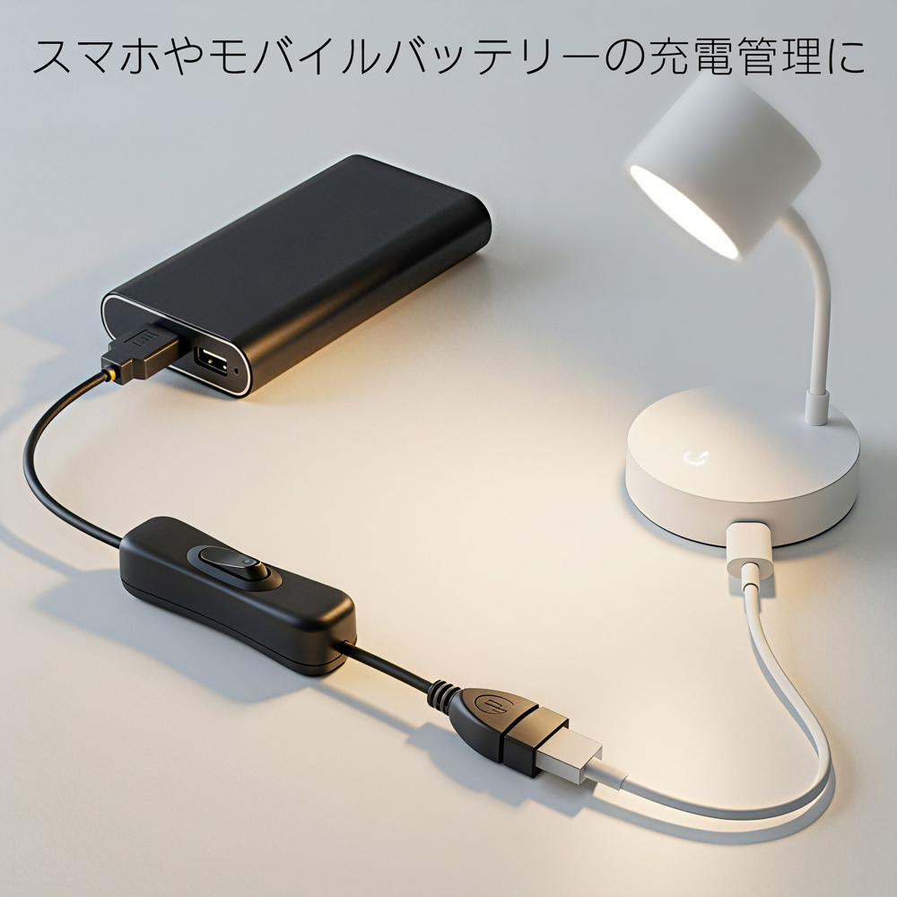 USBスイッチ付き 電源ON/OFF 延長ケーブル USB2.0 充電/転送 充電 給電