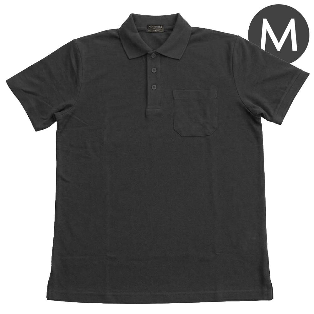 ポロシャツ 無地 形態安定 メンズ 速乾半袖 M/L 吸汗 ポケットあり