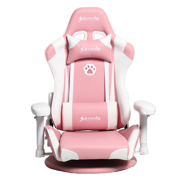 ゲーミングチェア ピンク ネコ肉球 PINK 座椅子 リクライニング 