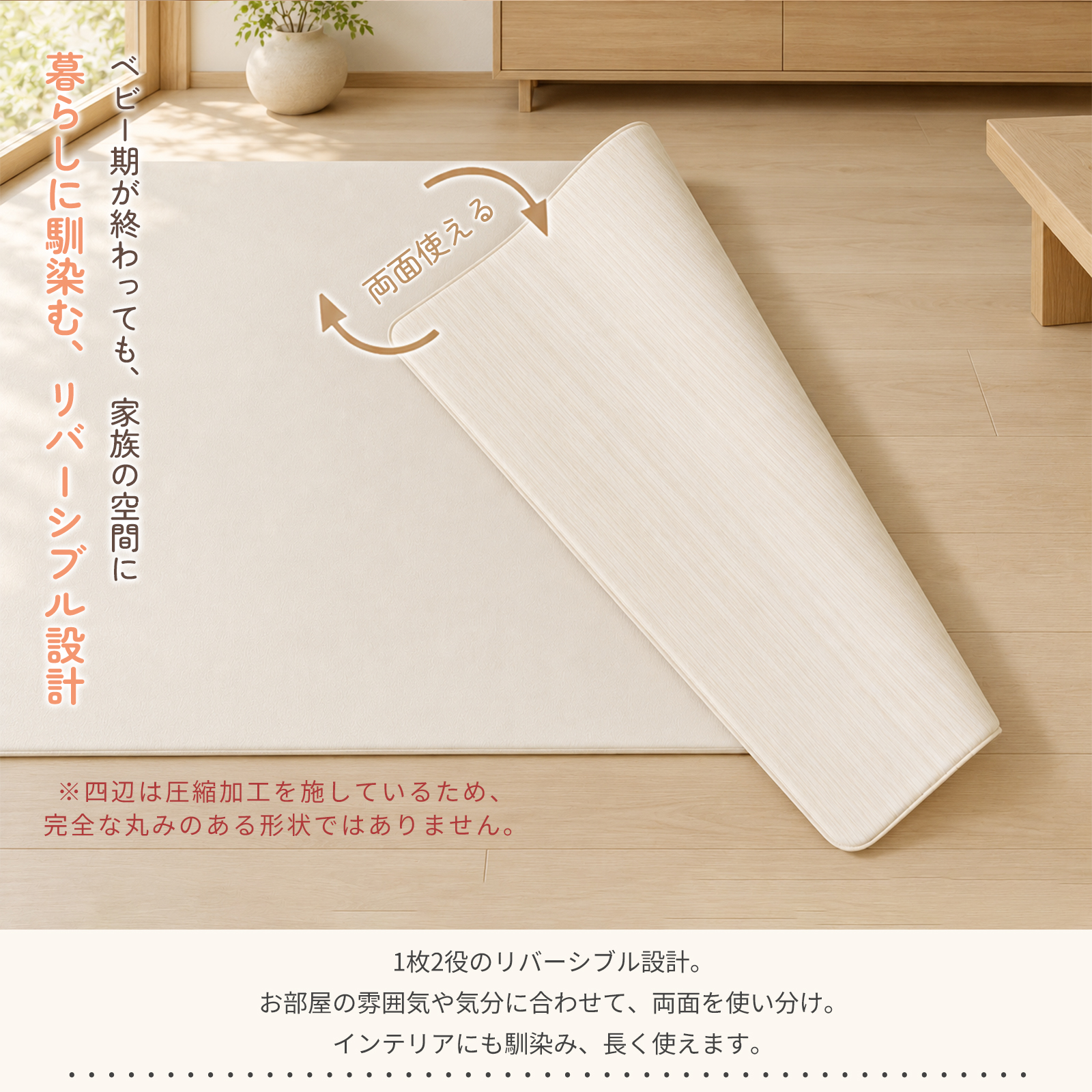 GU MODE プレイマット ベビーマット 抗菌 床暖房対応 もちもち厚手  リバーシブル シームレス 滑りにくい 防水 防音 衝撃吸収 大判 厚さ1.6cm 爆買 | GU MODE | 20