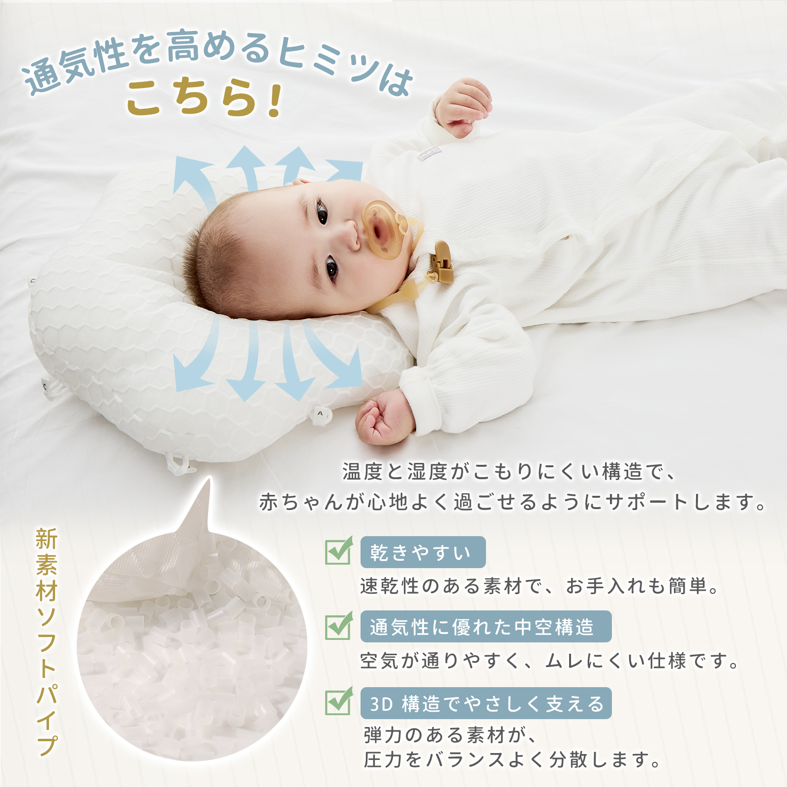 GU MODE ベビー枕 絶壁防止 新生児 国内検査済 向き癖防止 枕 赤ちゃん 斜頭防止 6方向 高さ角度調節OK ドーナツ枕 通気性 パイプまくら 丸洗いOK 汗取り 爆買 |  | 10