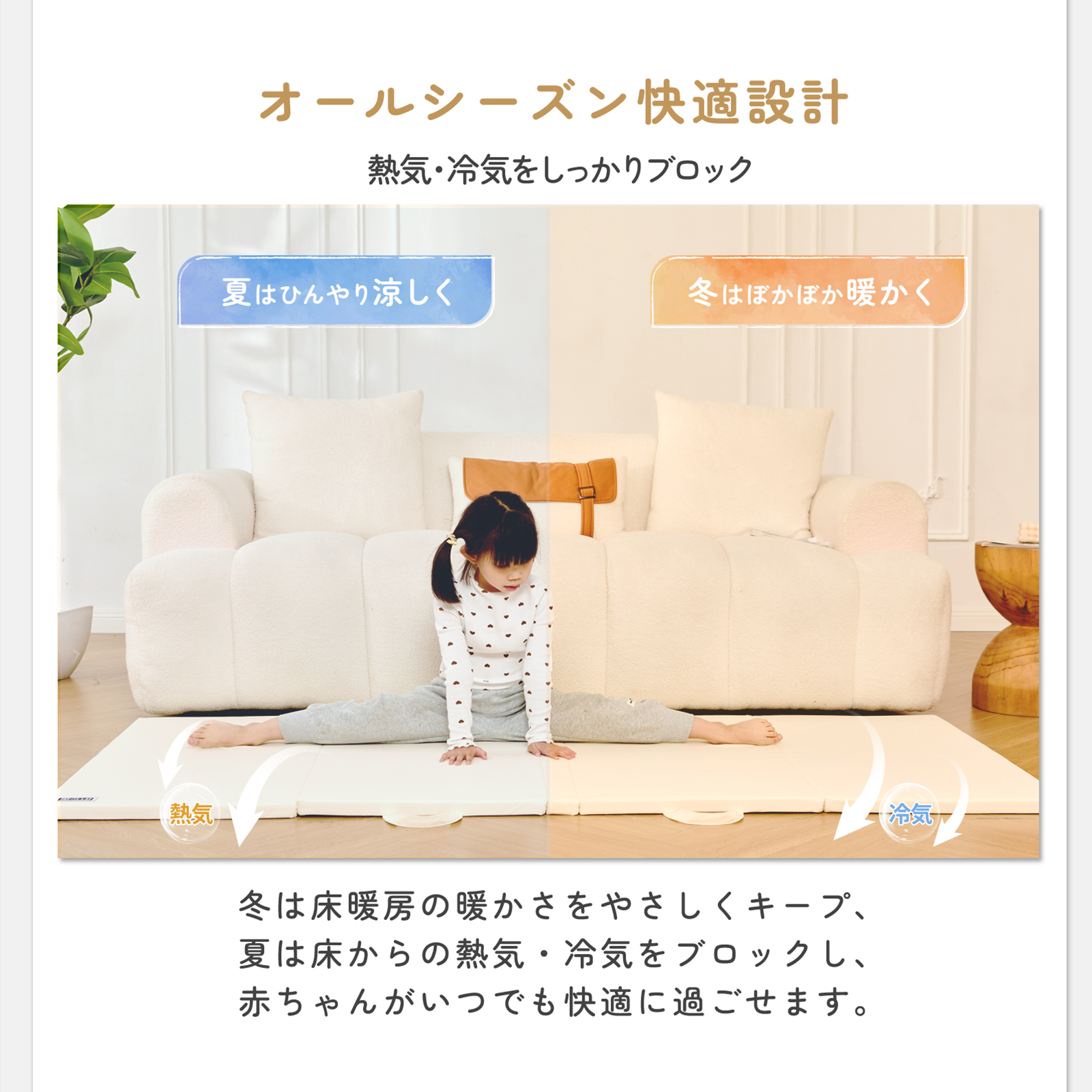 プレイマット GUMODE 折りたたみ 赤ちゃん ベビーマット 床暖房対応 クッションマット 厚手 防水 お昼寝 防音  安全認証済 厚み3cm 爆買 | GU MODE | 11