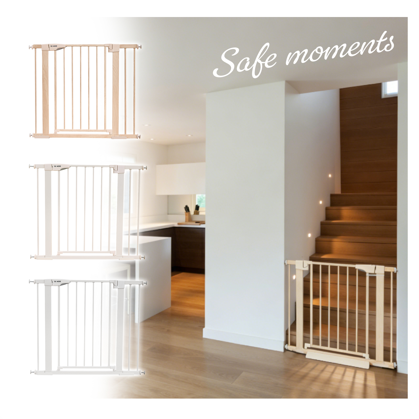 ベビーゲート 68~96cm 段差解消スロープ付 自立式 置くだけ 階段ゲート 階段上 柵 ワイド 取付簡単 セーフティゲート 安全ゲート ペットゲート GU MODE 爆買 |  | 11