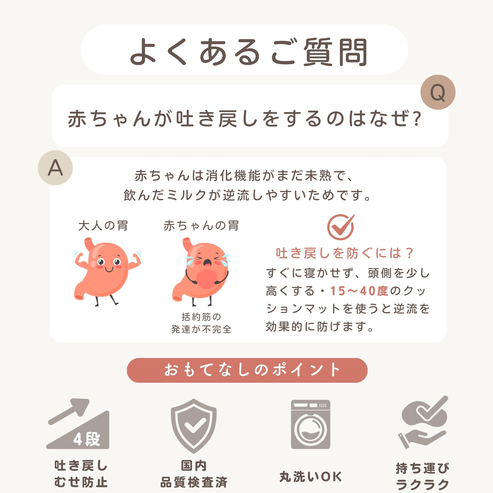 GU MODE 吐き戻し防止 クッション ベッドインベッド 角度調節4段 ベビーマットレス 新生児 斜め 傾斜 イブル 綿 カバー 洗える 出産祝い GUMODE |  | 02