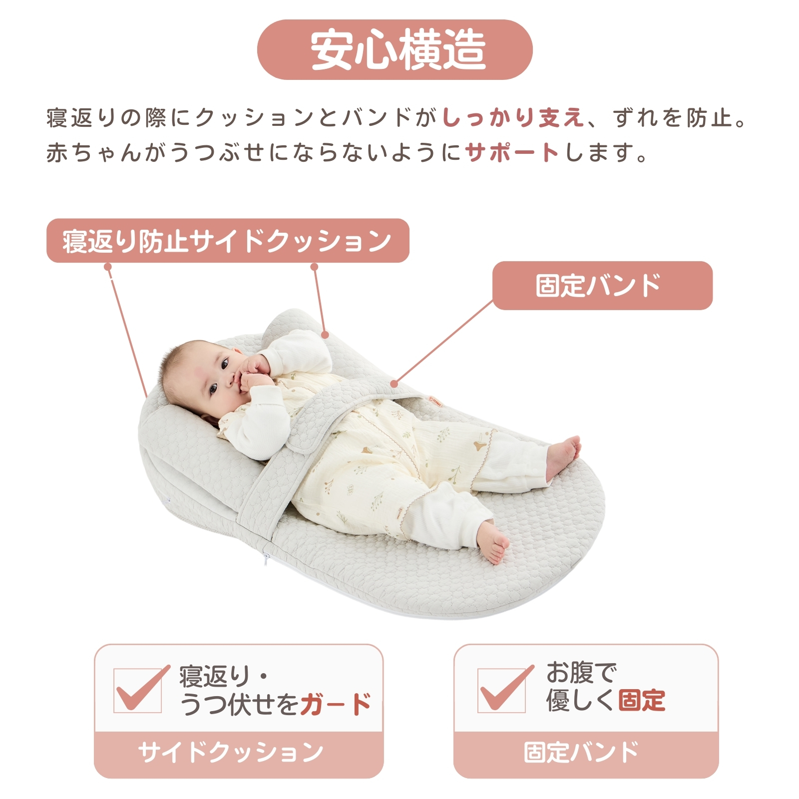 GU MODE 吐き戻し防止 クッション ベッドインベッド 角度調節4段 ベビーマットレス 新生児 斜め 傾斜 イブル 綿 カバー 洗える 出産祝い GUMODE |  | 06