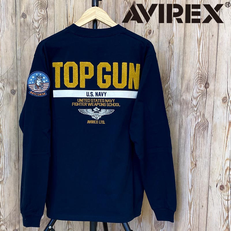 AVIREX TOP GUN トップガン 長袖Tシャツ 刺繍 長袖トップス 783-3930017 ...