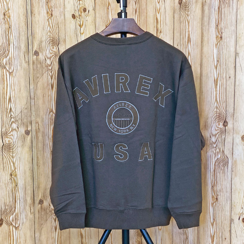 AVIREX（アヴィレックス） VARSITY LOGO NYC CREWNECK SWEAT バー