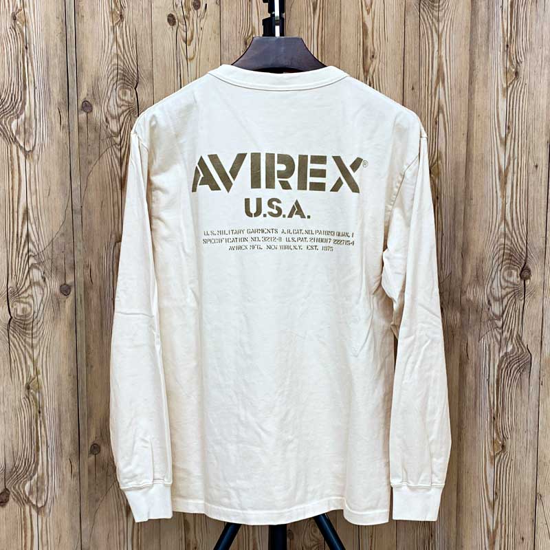 AVIREX アヴィレックス MIL. STENCIL OFFICIAL LOGO ロングT