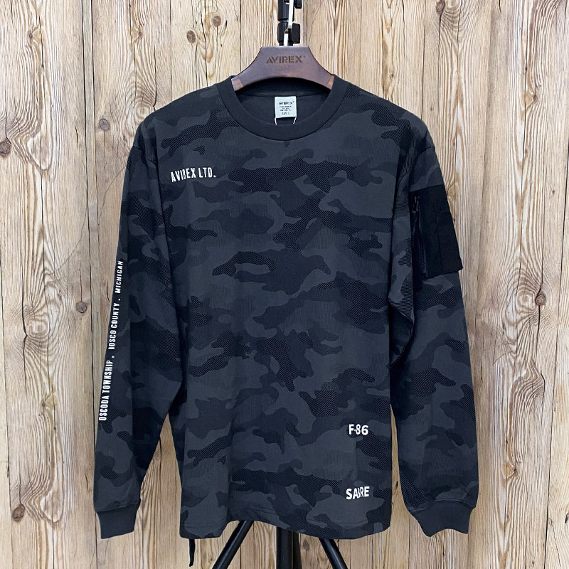 AVIREX（アヴィレックス） SIDE ZIP STENCIL T-SHIRT HAT IN THE RING