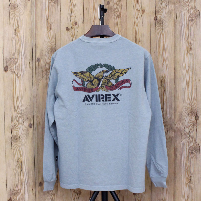AVIREX アヴィレックス L/S FADE WASH VINTAGE LABEL EAGLE TEE