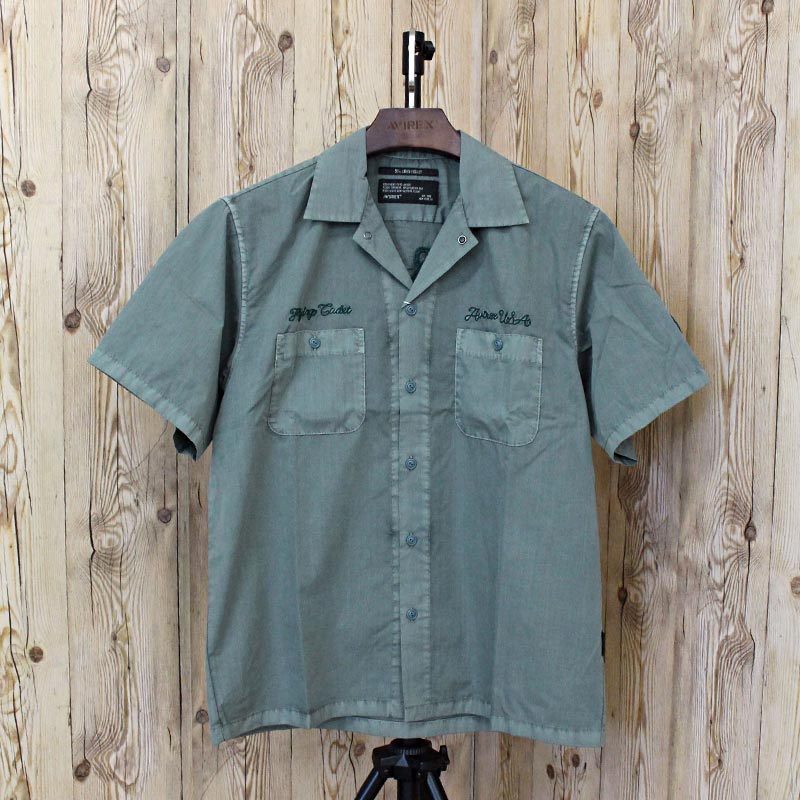 AVIREX アヴィレックス FADED WORK SHIRT 'USAFA' 半袖シャツ フェイド 半袖ワークシャツ 刺繍 ミリタリー トップス メンズブランド 783-5123012 | AVIREX | 01