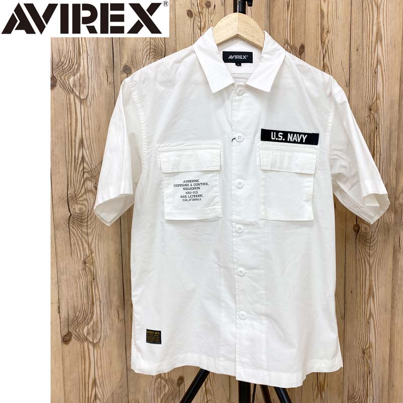 AVIREX WEBBING＆EMB 半袖ミリタリーシャツ メンズブランド アヴィレックス