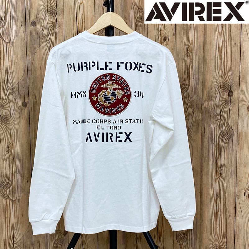 AVIREX PURPLE FOXES ロングTシャツ 長袖トップス メンズ ブランド アヴィレック...