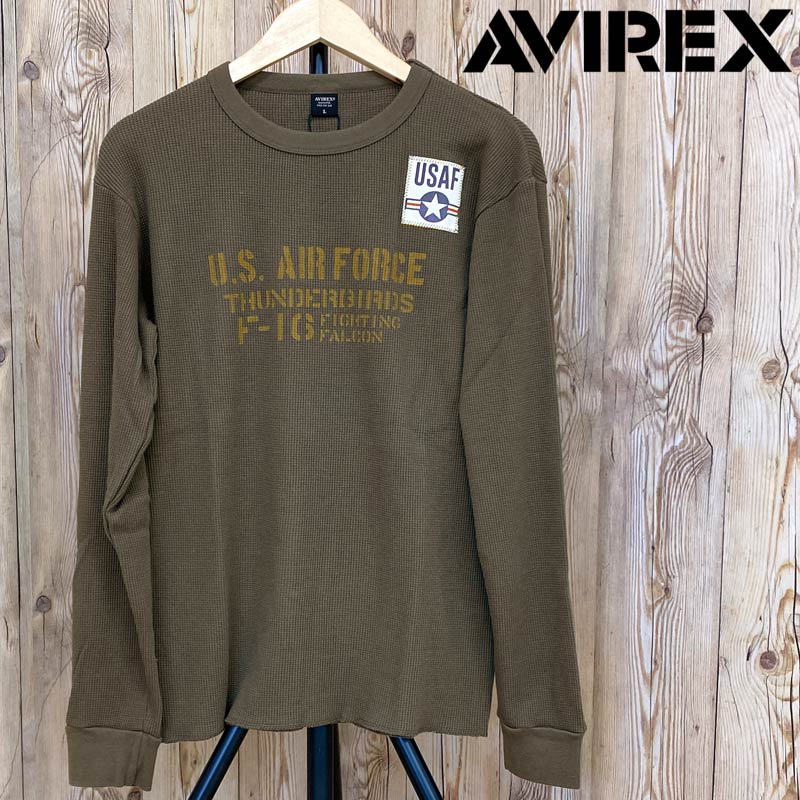 AVIREX アヴィレックス ワッフルロングＴシャツ SB F-10 長袖 トップス ロンT クルー...