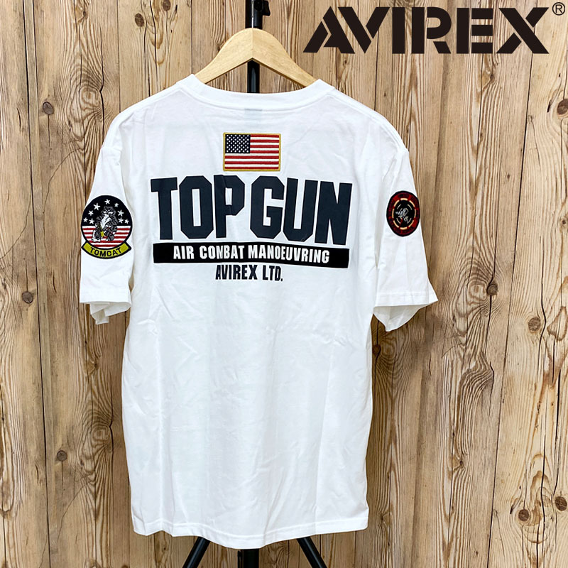 AVIREX TOP GUN PATCH &amp; PRINT T-SHIRT トップガン半袖Tシャツ ト...
