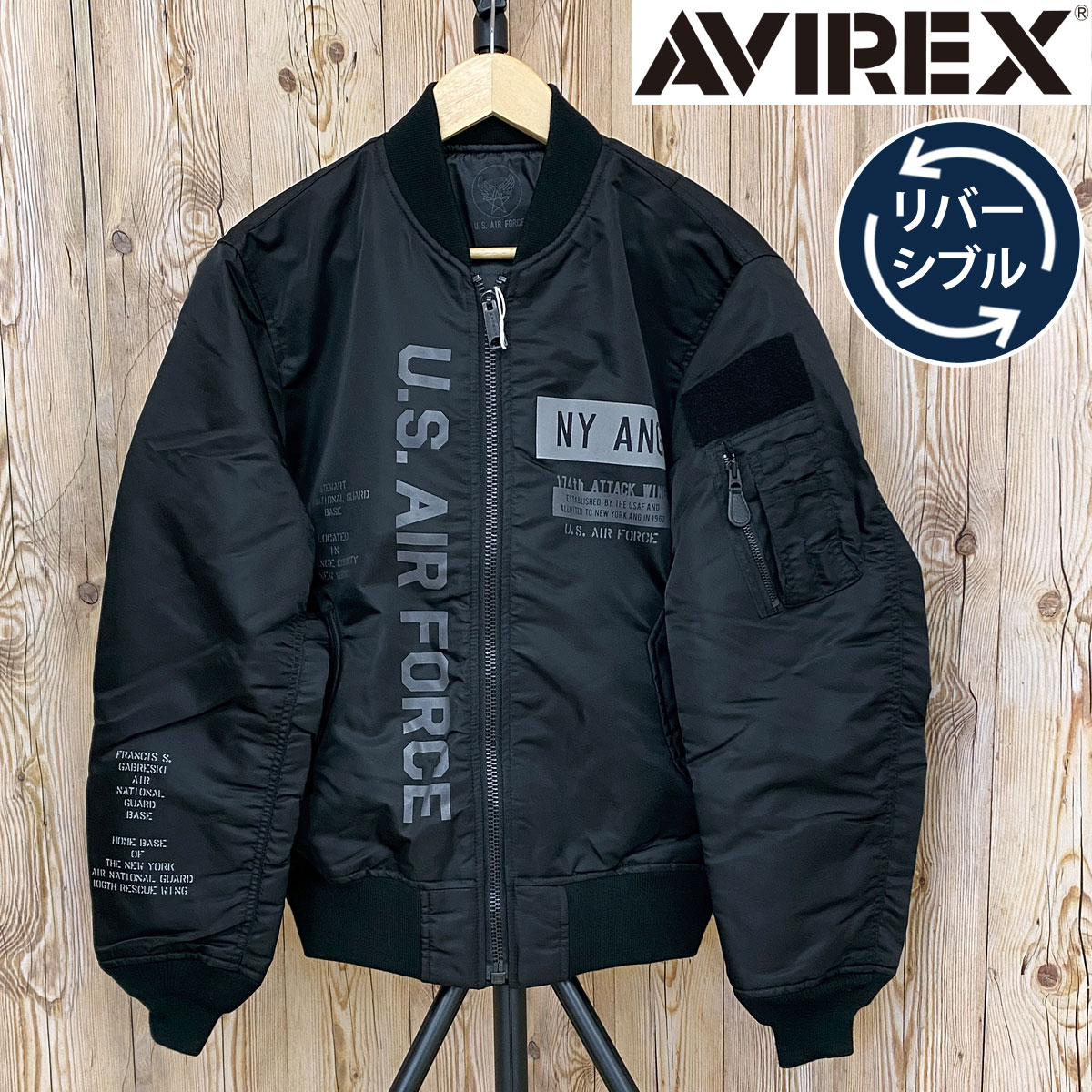 AVIREX アヴィレックス MA1 -REFLECT STENCIL-リバーシブル ジャケット ミリタリー フライト ジャケット アウター ブルゾン  メンズ ブランド アビレックス