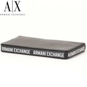 ARMANI EXCHANGE アルマーニエクスチェンジ AX ラウンドロゴファスナー レザー長財布
