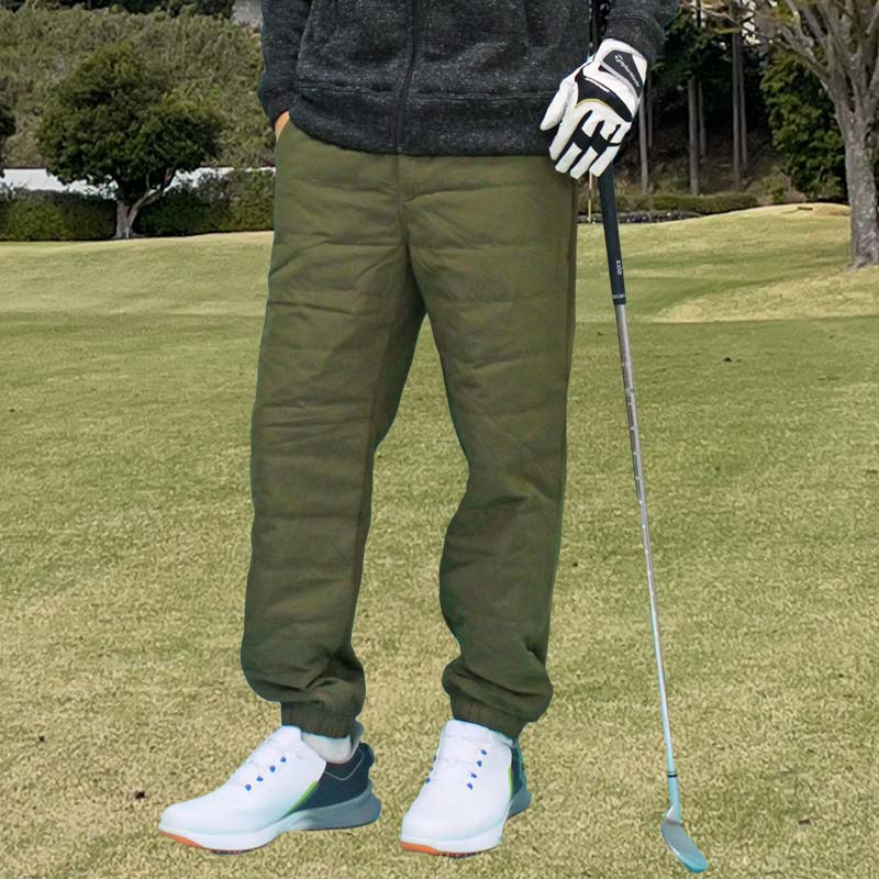 ダウンパンツ メンズ ゴルフパンツ 暖か裏起毛 裏フリースボア ゴルフ
