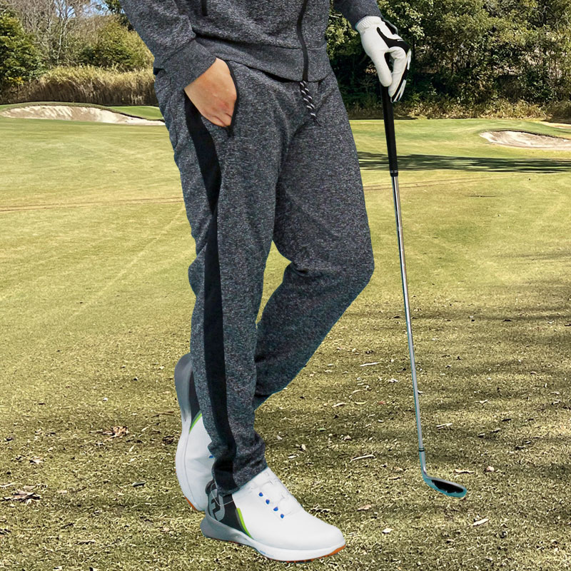 【8YARDS】2023年サイドライン×立体ロゴ ストレッチゴルフパンツ L 8YARDS】2023年サイドライン×立体ロゴ ストレッチゴルフパンツ L