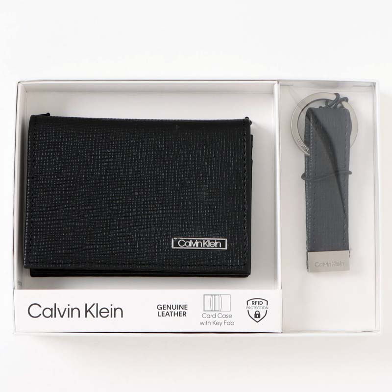 Calvin Klein カルバンクライン CK ワンポイント レザーカードケース キーリング ギフトセット Card Case（Key Fob Gift Set）｜topism｜02