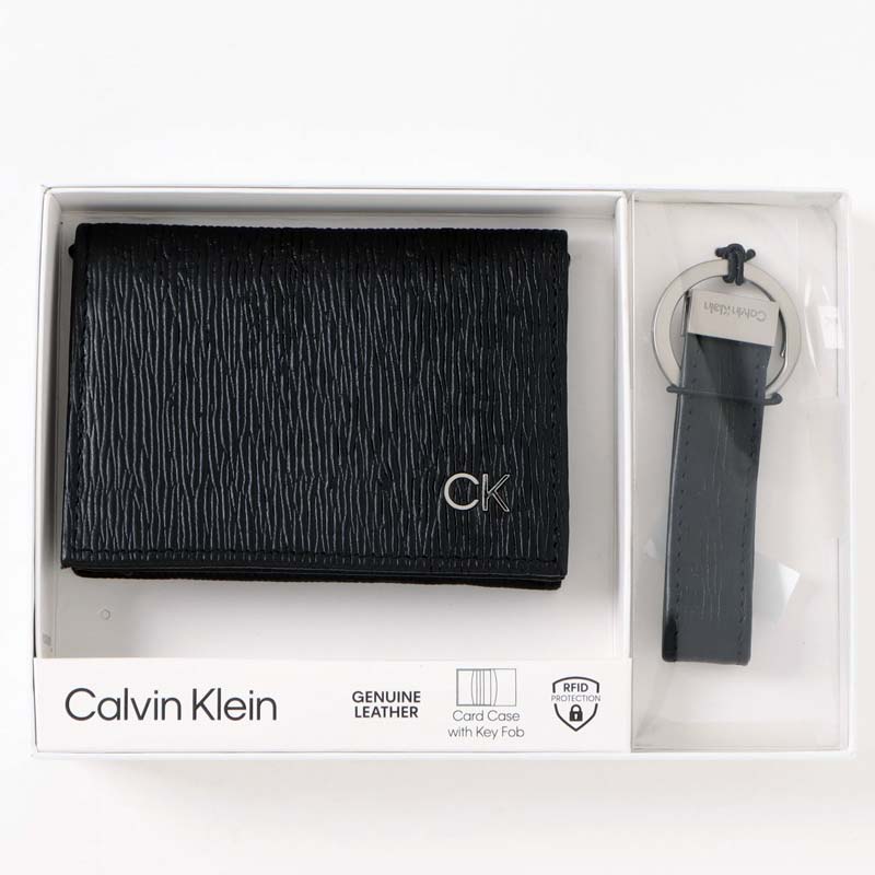 Calvin Klein カルバンクライン CK ワンポイント レザーカードケース キーリング ギフトセット Card Case（Key Fob Gift Set）｜topism｜03
