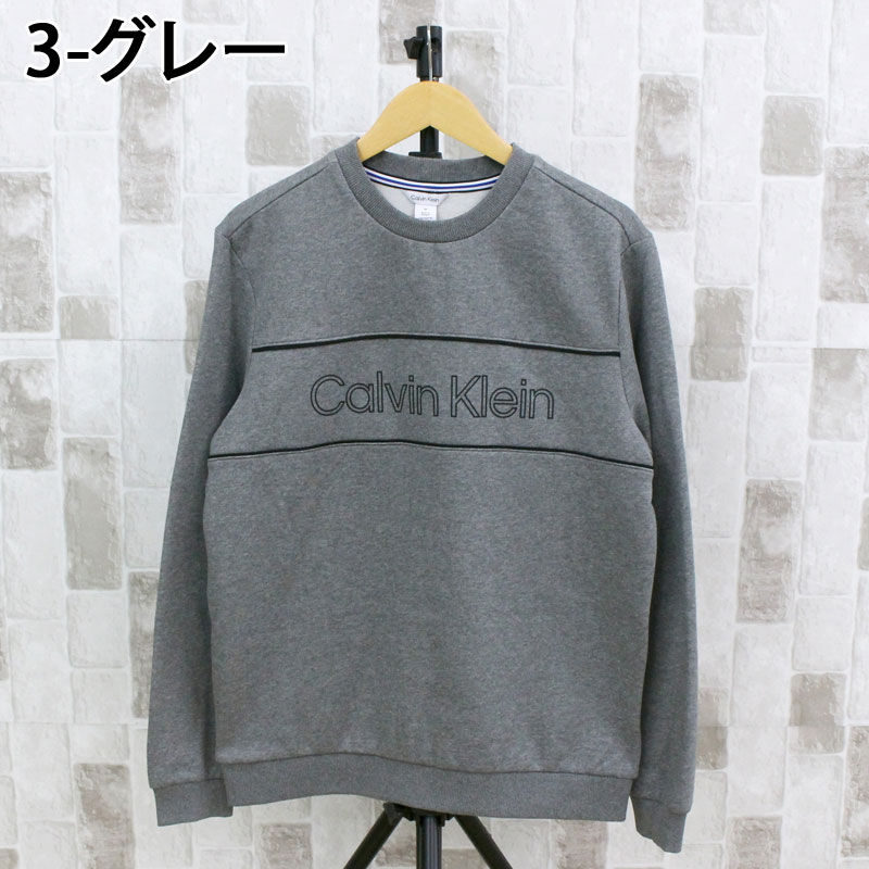 Calvin Klein カルバンクライン CK アイコニック ロゴ パイピング クルーネック スウェットシャツ 40J6242 メンズ ブランド_3