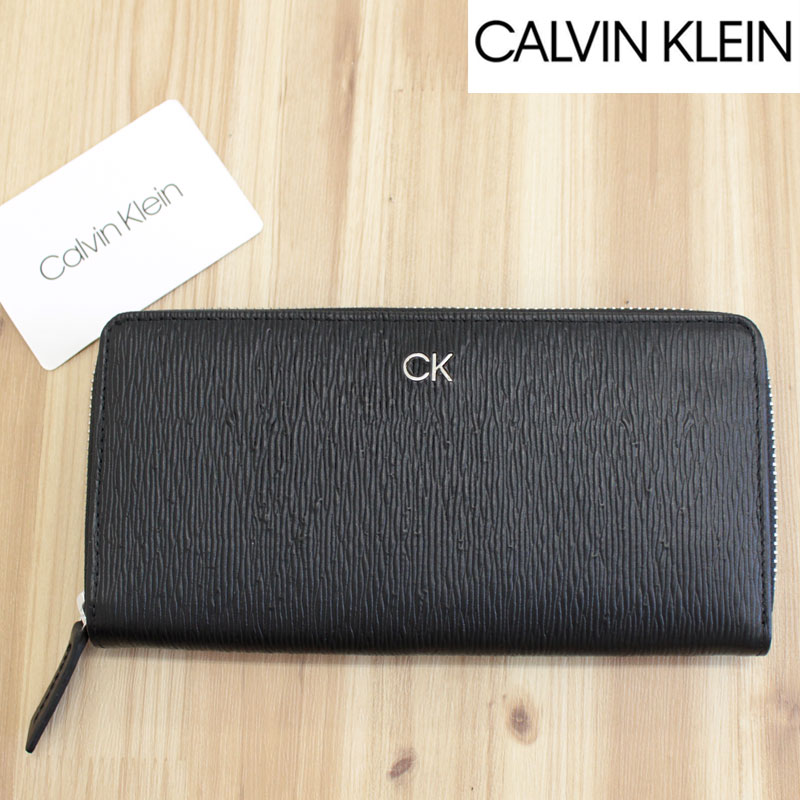 Calvin Klein カルバンクライン RFiD CK ワンポイントロゴ　ラウンドファスナー レ...