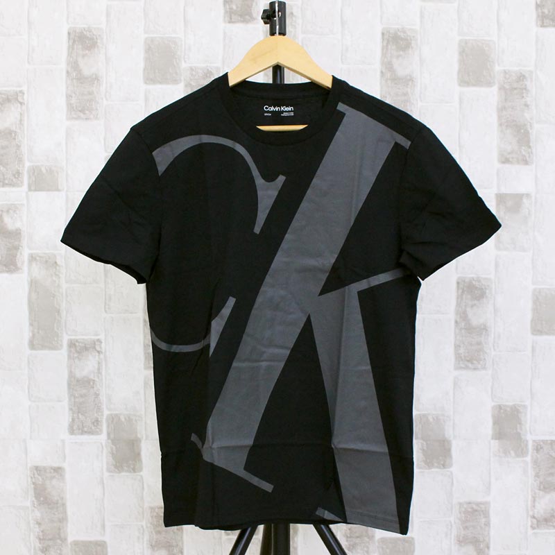 Calvin Klein CK ビッグロゴ グラフィック クルーネック 半袖 Tシャツ メンズ ブラ...