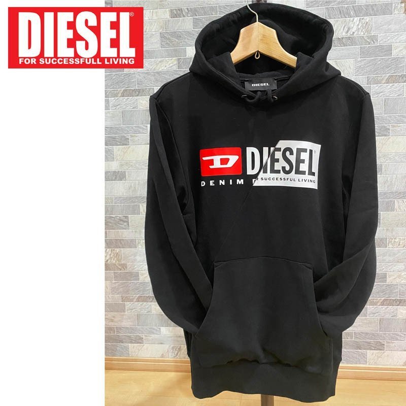 DIESEL ディーゼル Wロゴ プリント スウェット プルオーバー パーカー