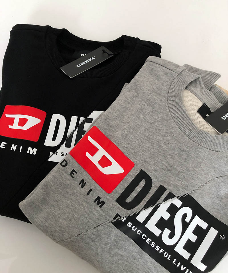 DIESEL ディーゼル Wロゴ プリント スウェット プルオーバー