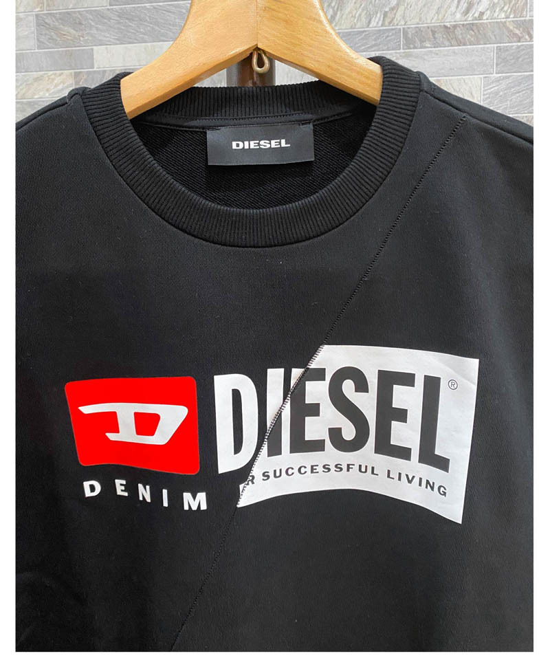 DIESEL ディーゼル Wロゴ プリント スウェット プルオーバー