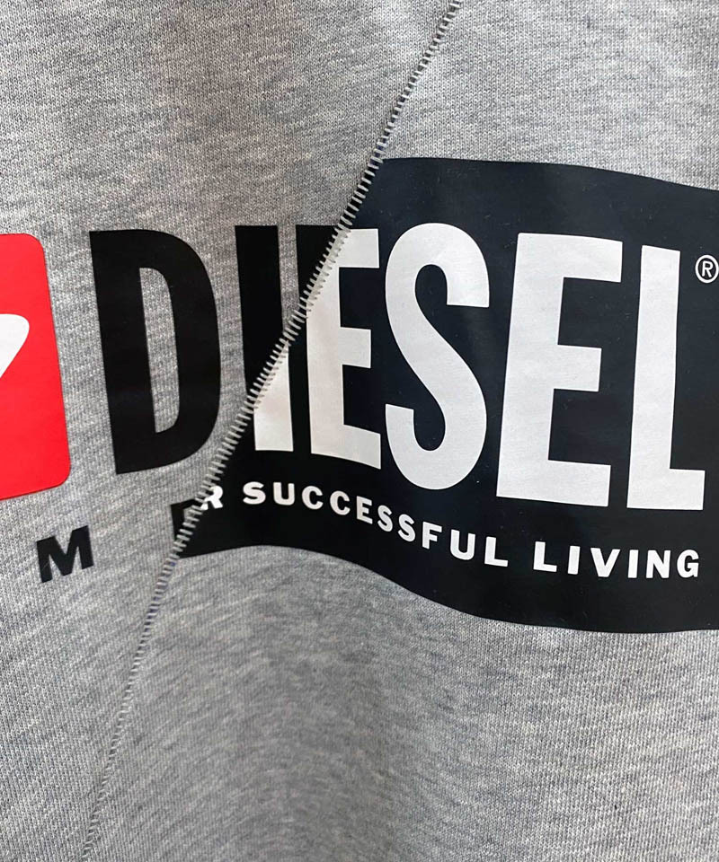 DIESEL ディーゼル Wロゴ プリント スウェット プルオーバー