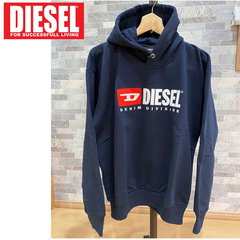 DIESEL メンズパーカー（ジップ、ボタン：プルオーバー）の商品