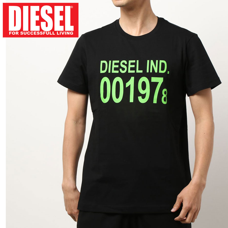DIESEL ロゴプリント クルーネック 半袖Tシャツ「T-DIEGO1978」メンズ ブランド デ...