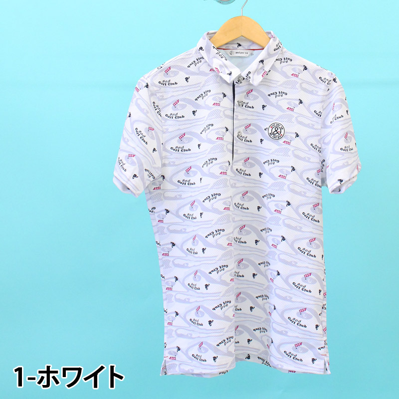 ⭐︎ 新品 and per se ゴルフポロシャツ size M ブルーストライプ ⭐︎ 新品 and per se ゴルフポロシャツ size M ブルーストライプ