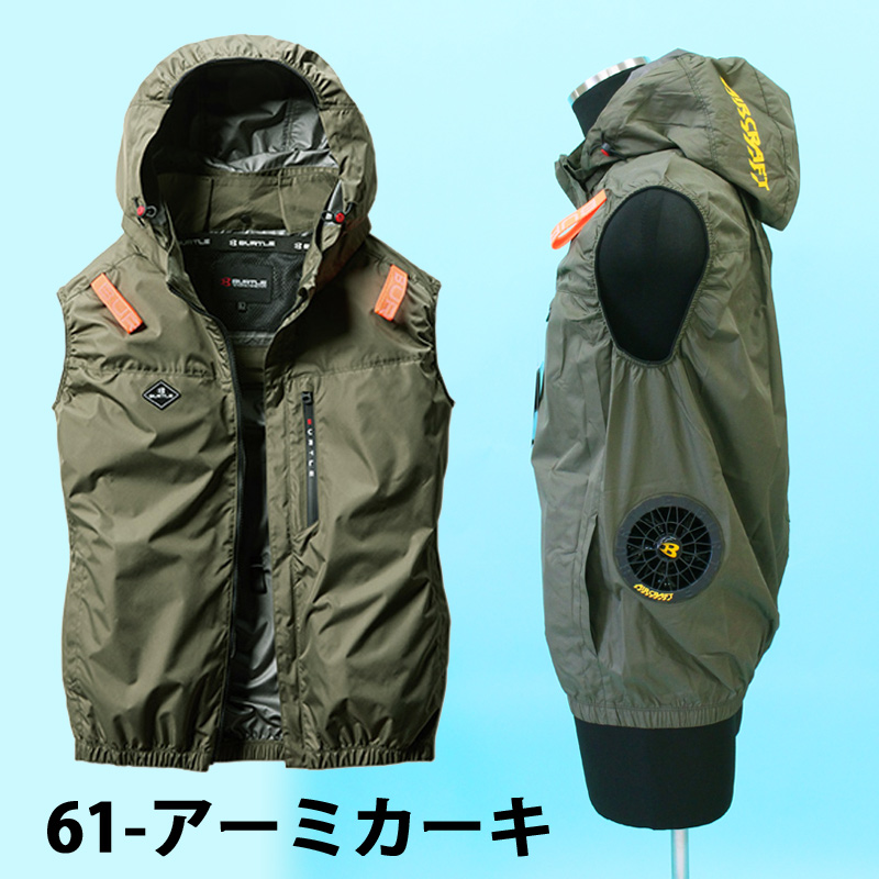 バートル サイドファンベスト空調服 Lサイズと24Vファンユニット&バッテリー フルセット】BURTLE バートル 空調ウェア バッテリーモーター