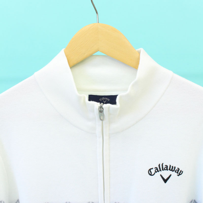 CALLAWAY ジップアップセーター Callaway ケーブル編み ジップアップセーター L