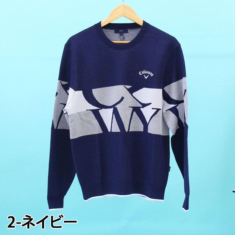Callaway ロゴ セーター L ネイビー　ニット Callaway（キャロウェイ） キャロウェイアパレル ゴルフウェア メンズ