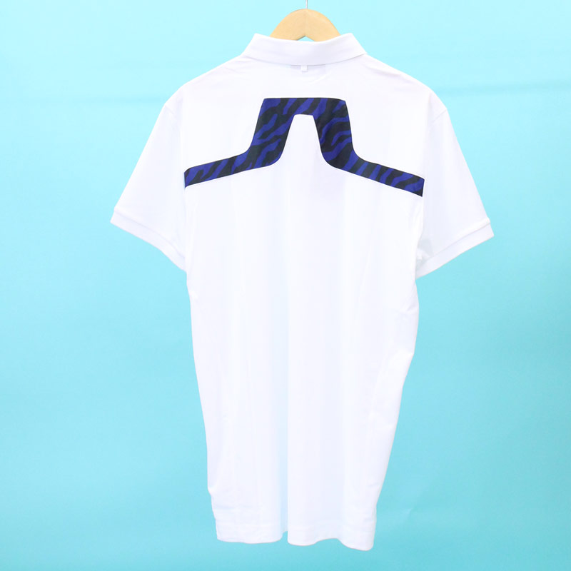 （新品）J.LINDEBERG　ゴルフ　半袖ポロシャツ　ホワイト　M　メンズ J.LINDEBERG - ポロシャツ | 総柄 | 半袖 | 吸水速乾 | UVカット