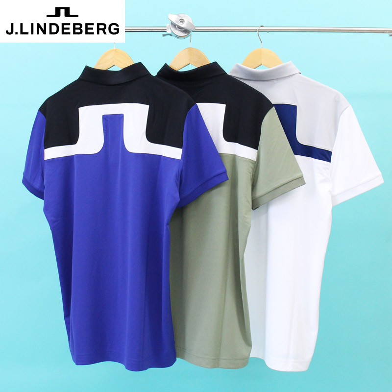 J.LINDEBERG ジェイリンドバーグ ビッグロゴ 半袖 ポロシャツ ウェア J.LINDEBERG ポロシャツ J.LINDEBERG（ジェイリンドバーグ）袖