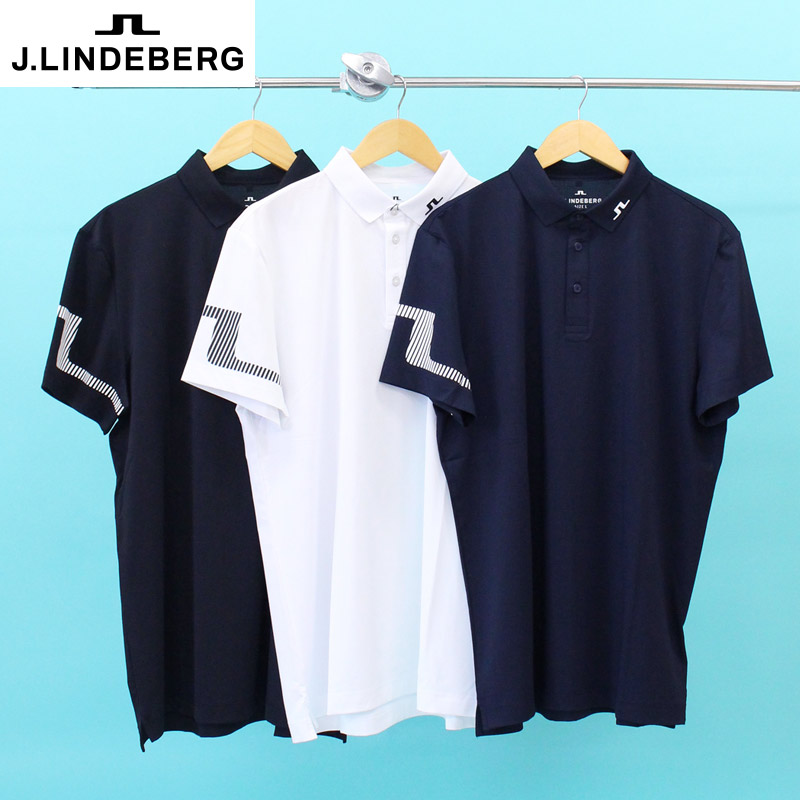 Jリンドバーグ J.LINDEBERG ゴルフウェア メンズ ポロシャツ 半袖 UVカット 吸水速乾 バックブリッジデザイン 襟ロゴ トップス 春夏