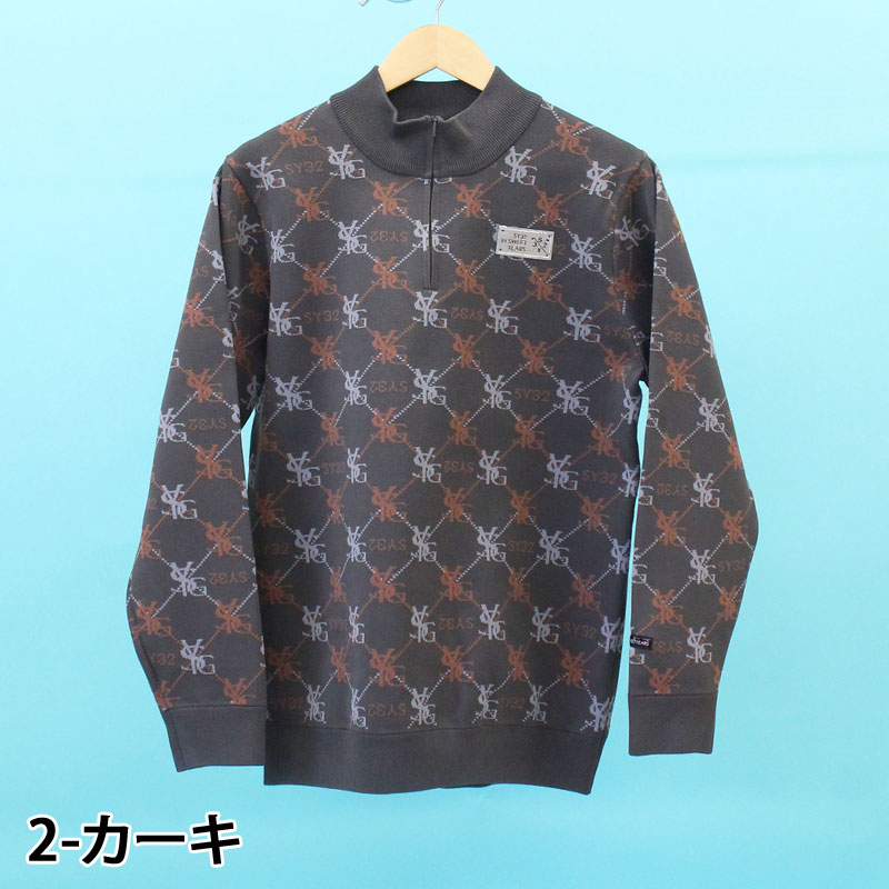 サイズ：M SY32 BY SWEET YEARS GOLF エスワイサーティトゥ  ハーフジップ 切替 長袖ニットセーター  ブラック系 [240101425315] ゴルフウェア メンズ ストスト SY32 by SWEET YEARS ゴルフウェア メンズ ニット セーター