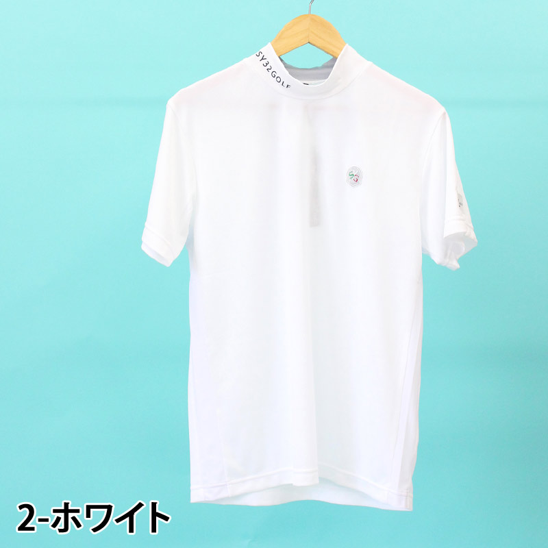 SY32ゴルフ SIDE MESH オリジナルジャガード モックネックシャツ SY32 by SWEET YEARS SY32ゴルフ SYG JQ LOGO BORDER MOCK