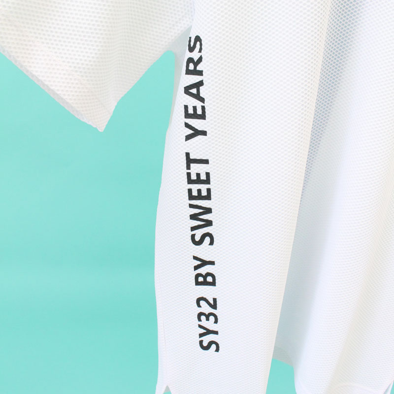 SY32 GOLF ロゴ　半袖シャツ　黒　L モックネック　ゴルフ　ハイネック SY32 by SWEET YEARS GOLF ゴルフウェア メンズ モックネック